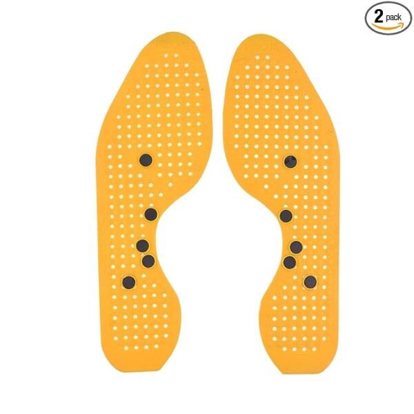 LRK ACUPRESSURE Magnetic Shoe Sole with Pyramid Power (Yellow)