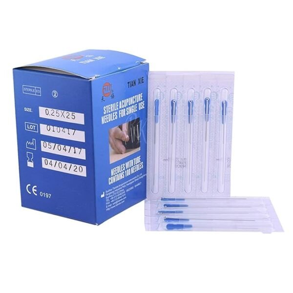 LRK ACUPRESSURE Sterile Acupuncture Needles for Single Use (Size 0.25 * 25) Pack of 100 Needles